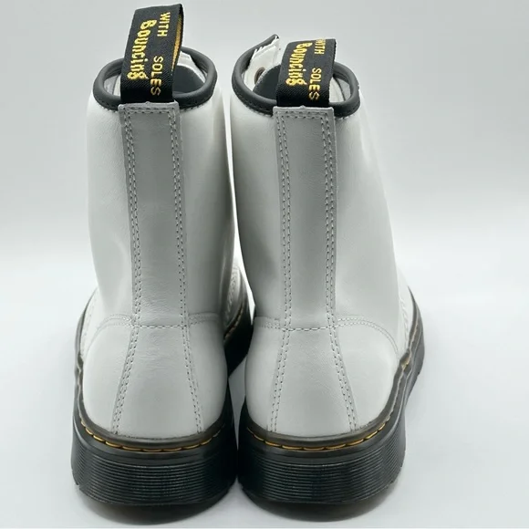 Unisex Dr. Martens Zavala White Leather Combat Boot Women’s Size 11=Men 10 New - Picture 4 of 10